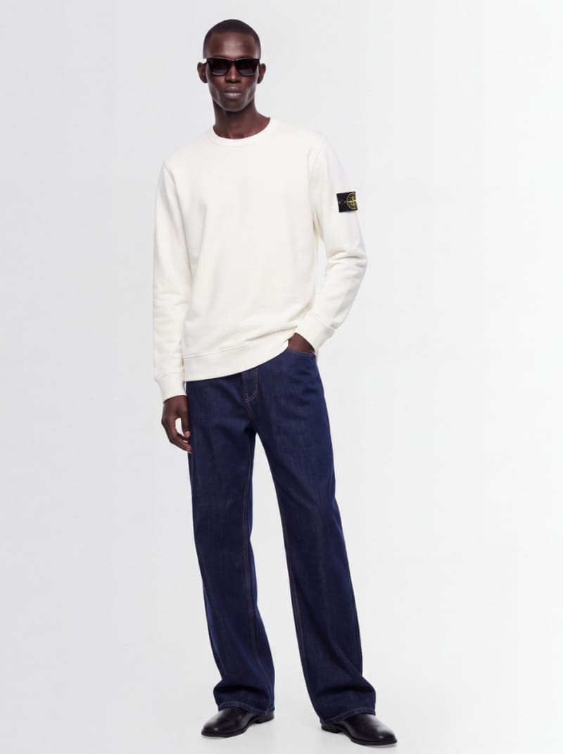 Stone Island - Cotton crewneck sweatshirt with badge