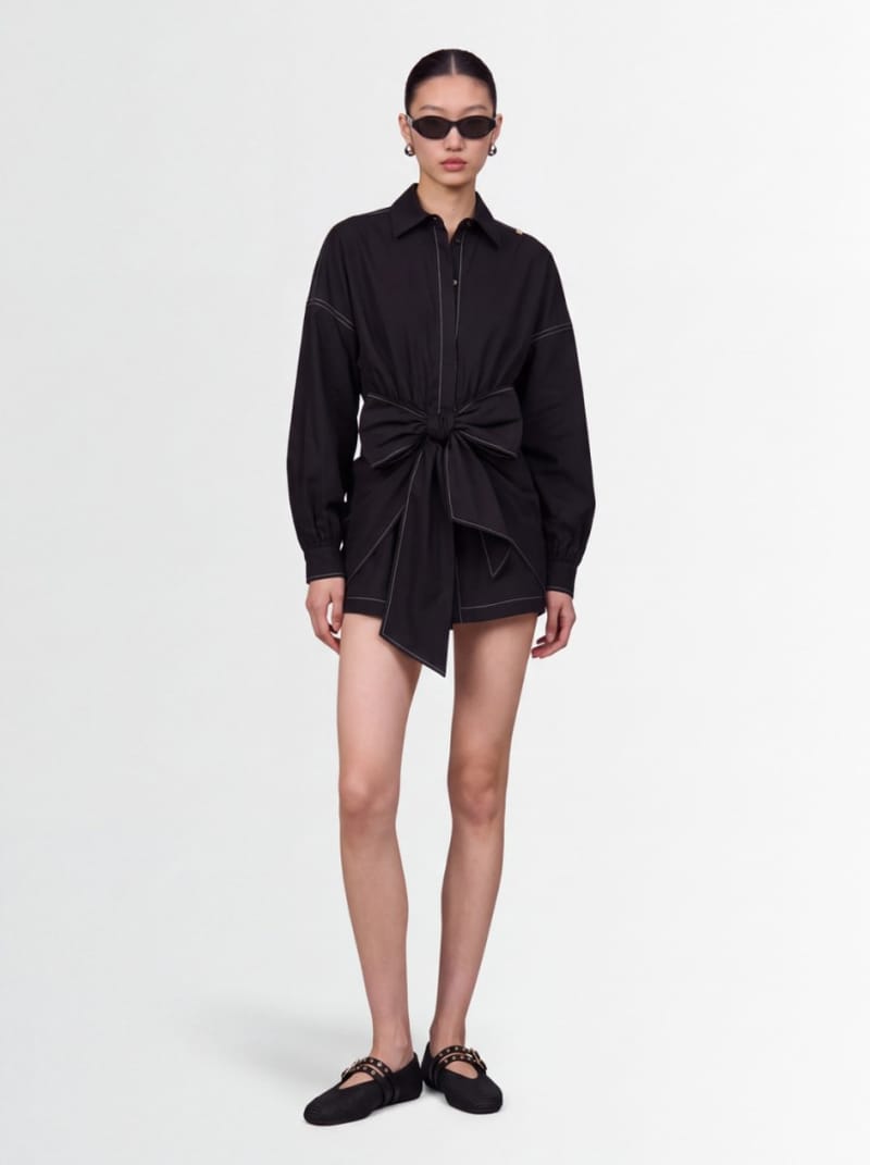 CATALINA - Mini shirt dress with bow