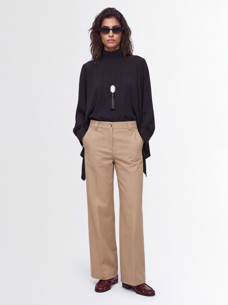 CRUNA: Flat front wide leg regular fit pants