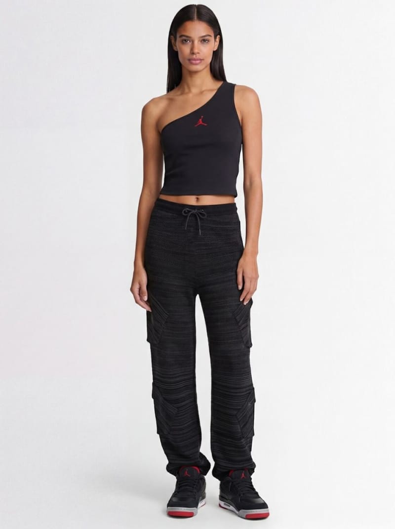 Jordan - One-shoulder ribbed jersey top