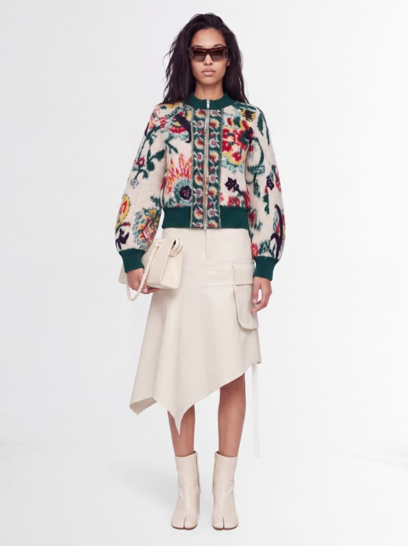 Sacai - Floral Jacquard Knit Blouson