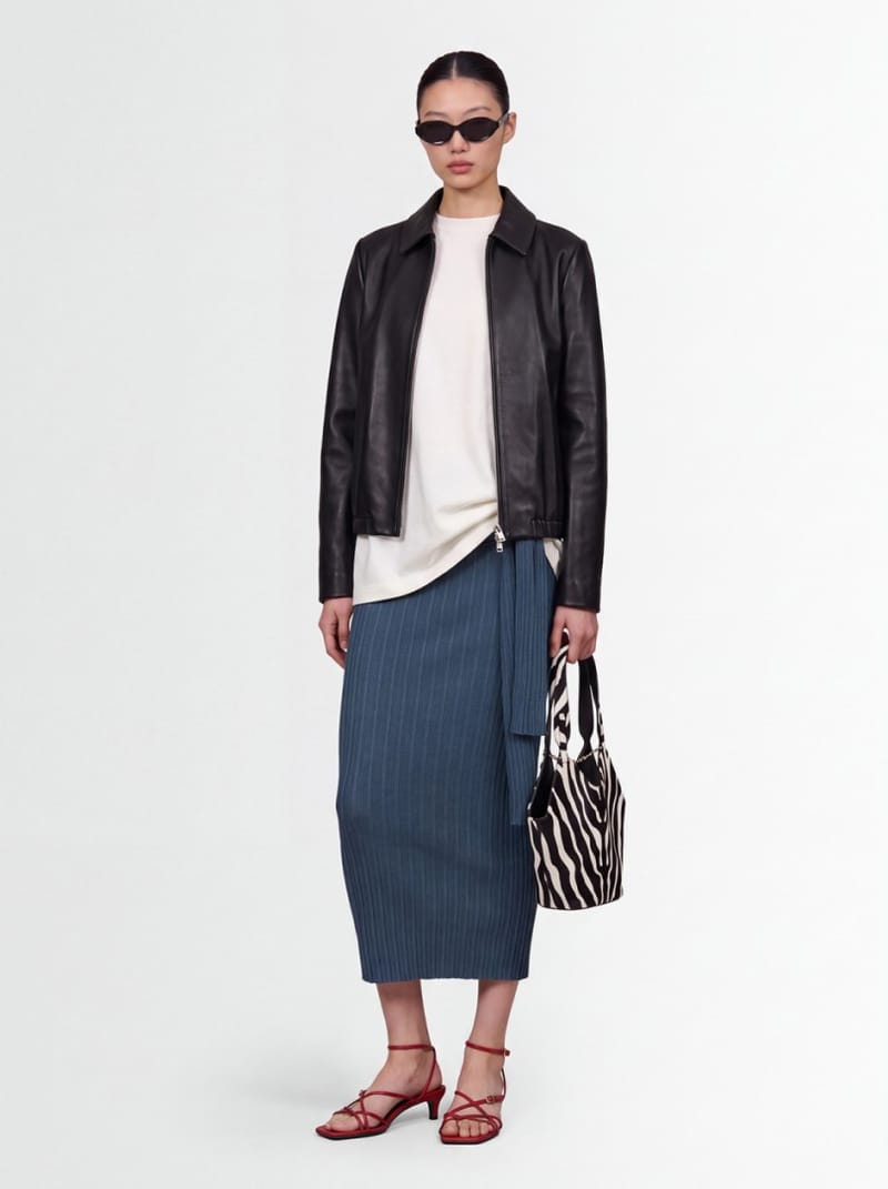 Giuseppe Di Morabito: Ribbed knit skirt with draped sash