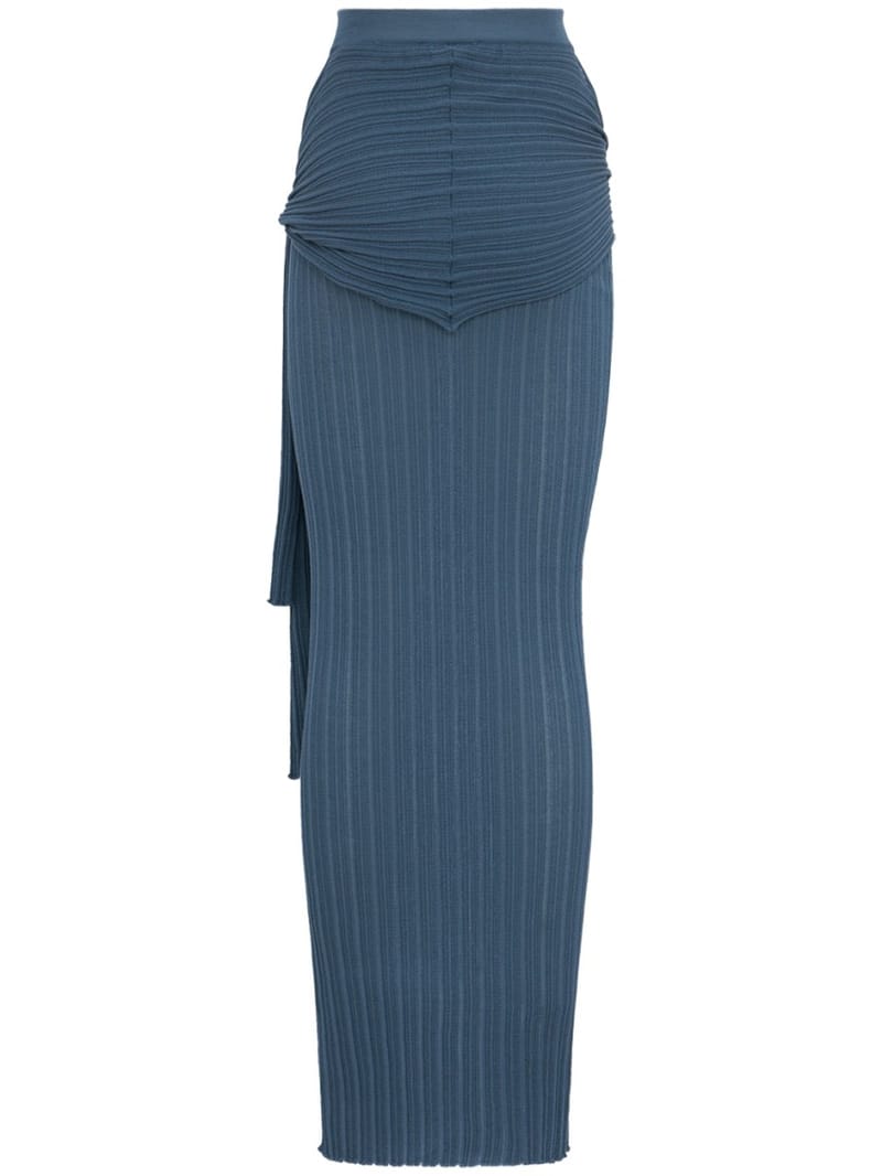 Giuseppe Di Morabito: Ribbed knit skirt with draped sash