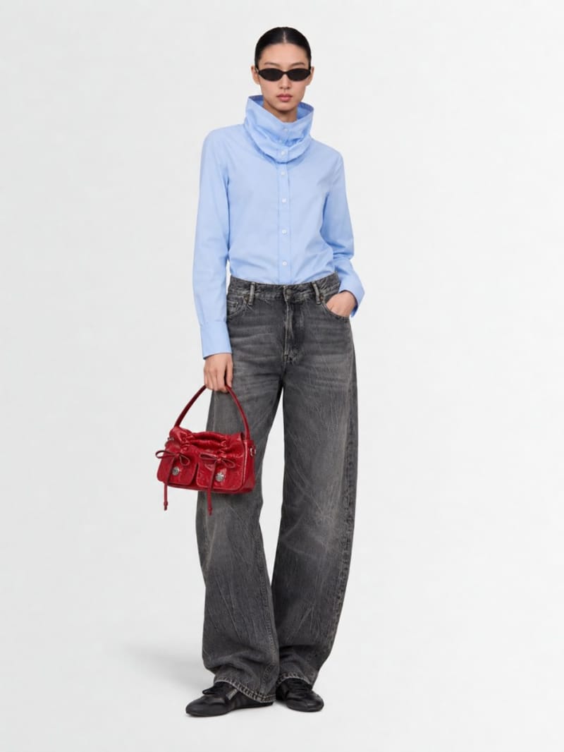 7 For All Mankind - High neck long sleeve shirt