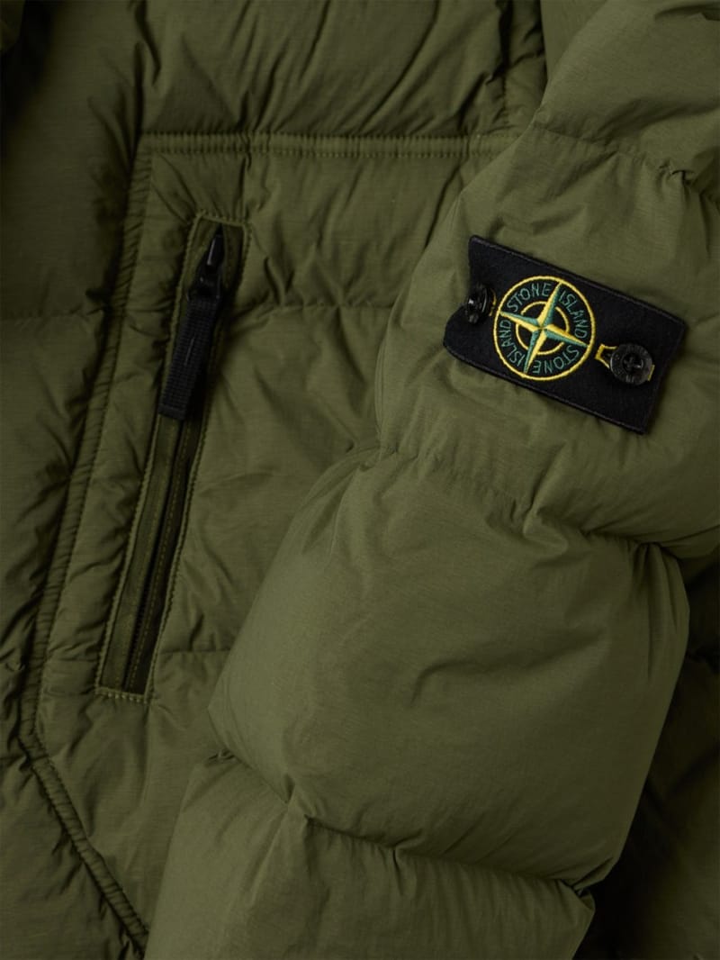 Stone Island Junior - Hooded stretch nylon down jacket