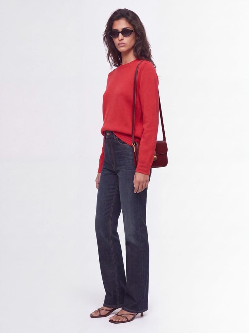 Khaite: Cotton denim flare jeans