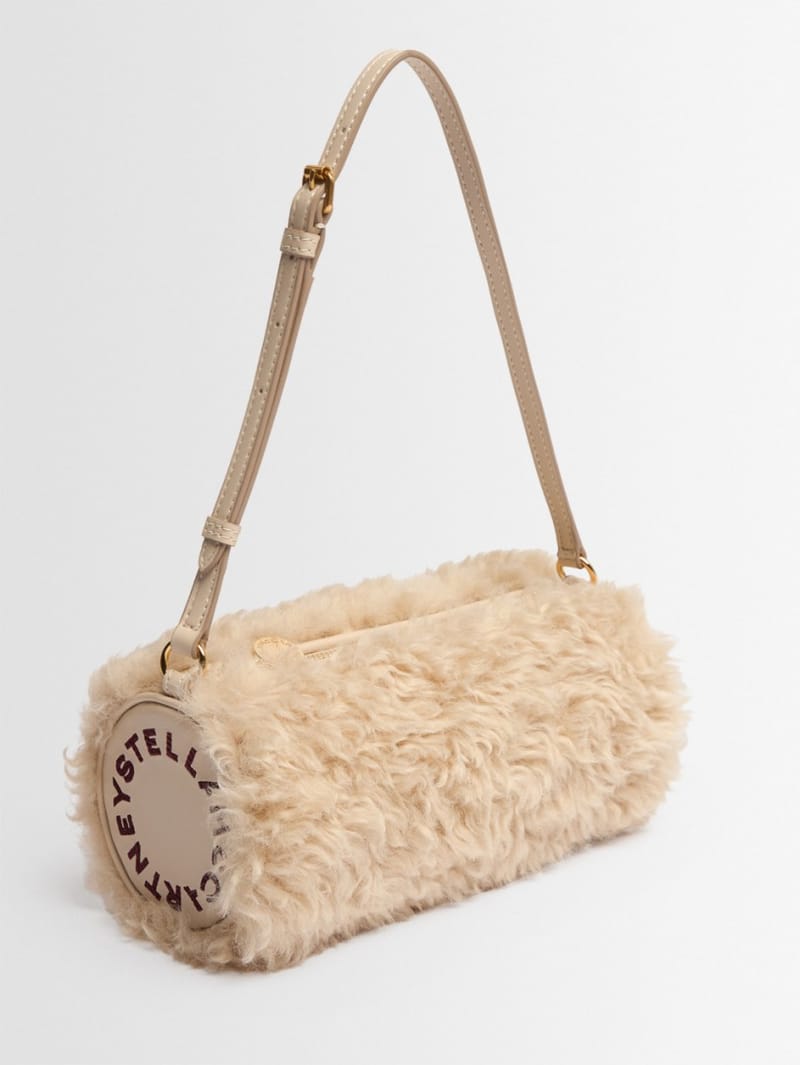 Stella McCartney: Cylindrical shearling-effect shoulder bag