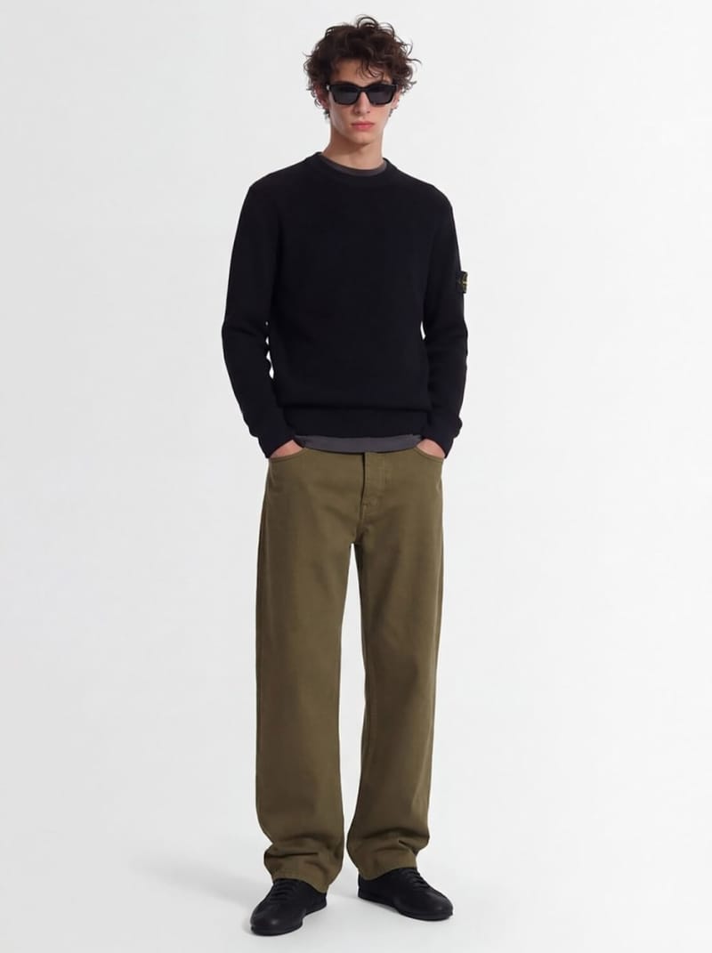 Stone Island: Ribbed cotton crewneck sweater
