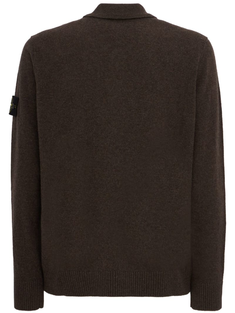 Stone Island: Logo crewneck knit polo sweater