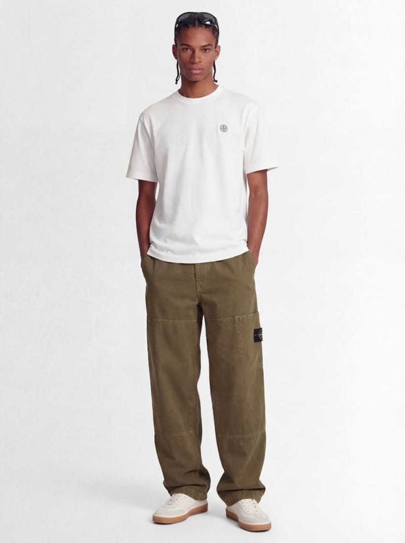Stone Island - Cotton T-shirt with logo patch