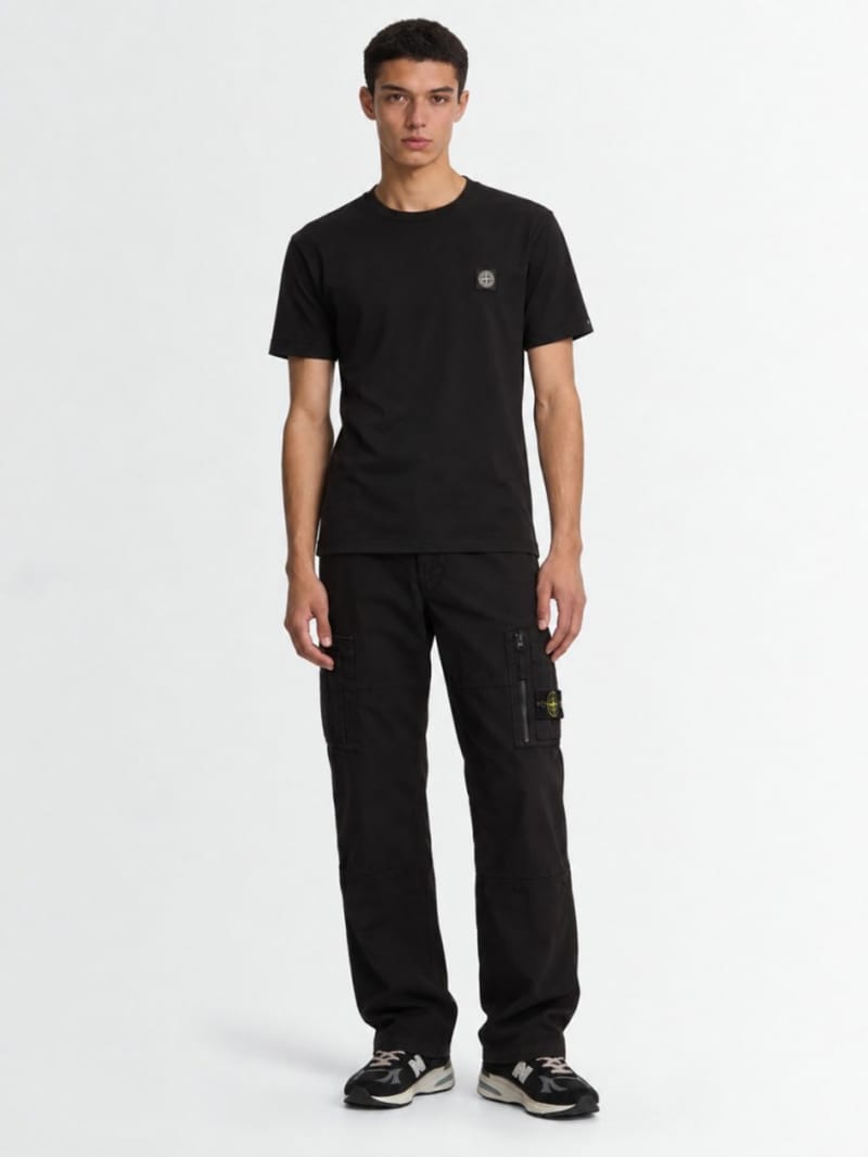 Stone Island - Cotton T-shirt with logo patch