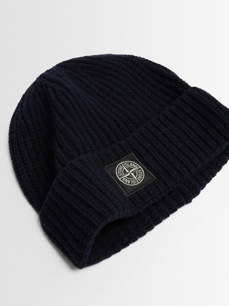 Stone Island - Ribbed knit beanie with cuff