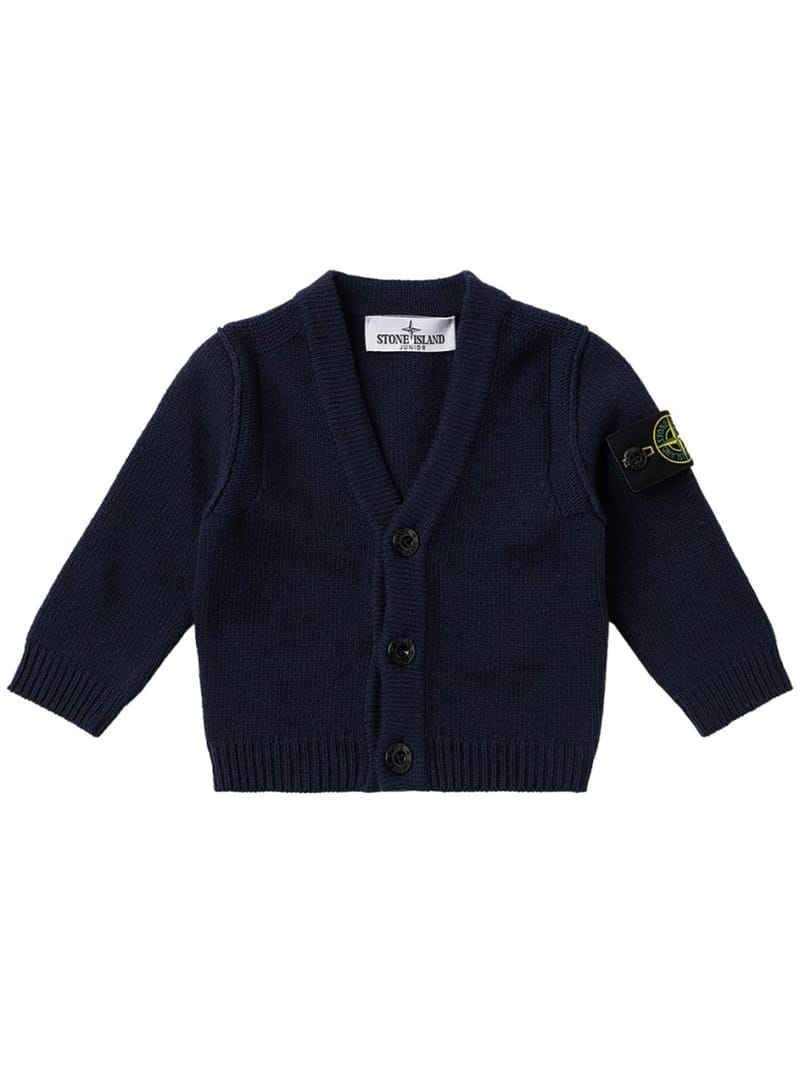 Stone Island Junior: Cardigan, beanie and scarf logo set