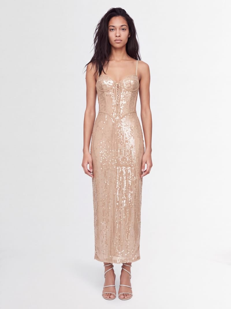 Giuseppe Di Morabito: Robe longue bustier à paillettes