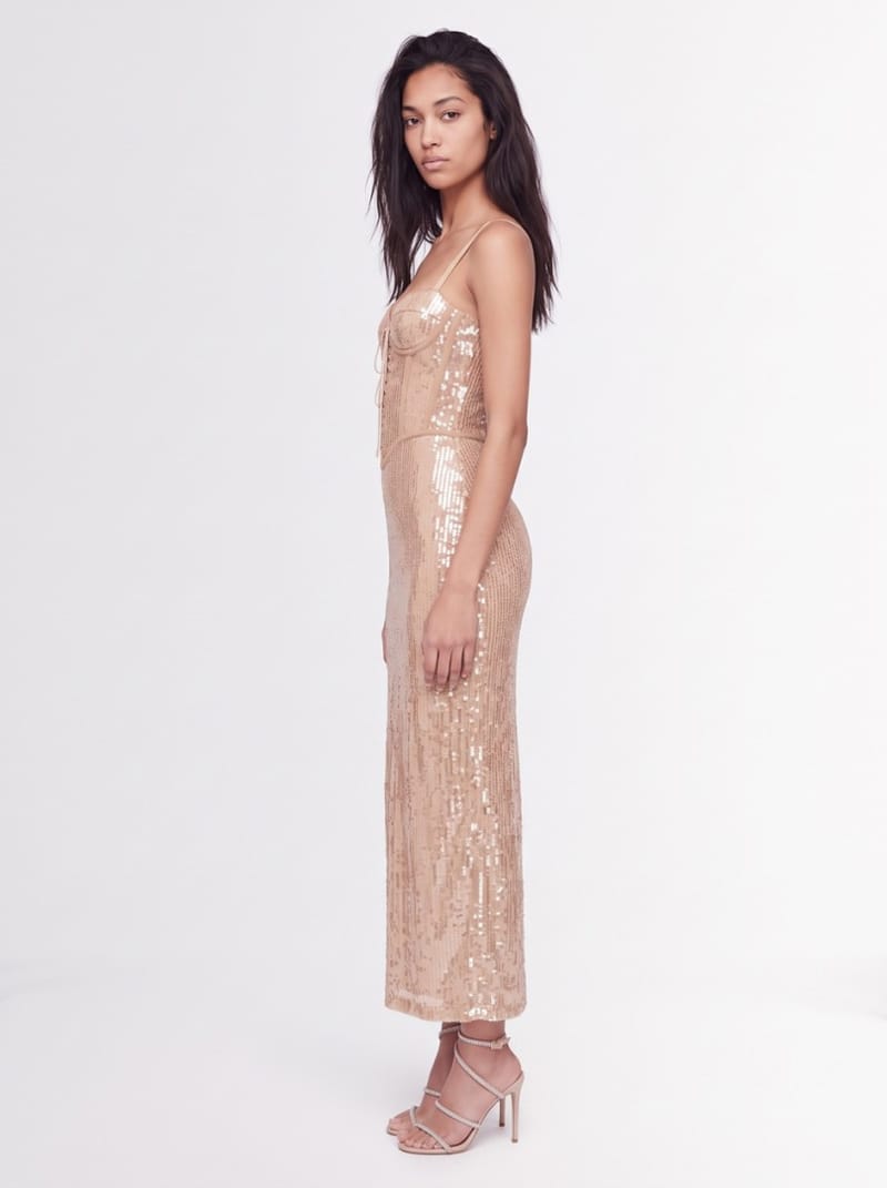 Giuseppe Di Morabito: Robe longue bustier à paillettes