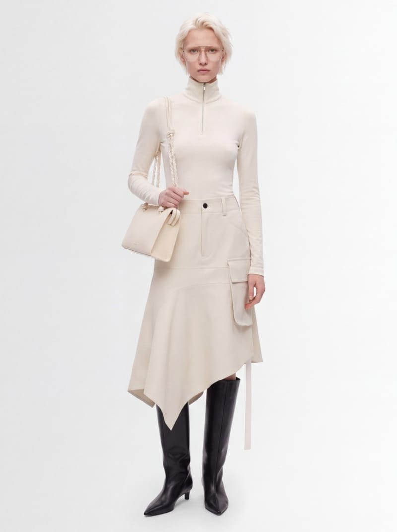 Jil Sander - Half-zip wool blend knit sweater