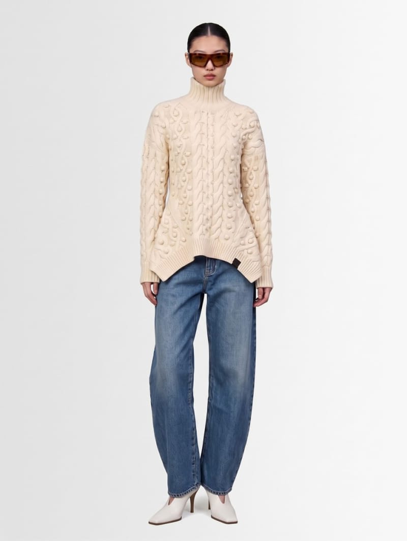 Stella McCartney: Pull en laine vierge torsadée