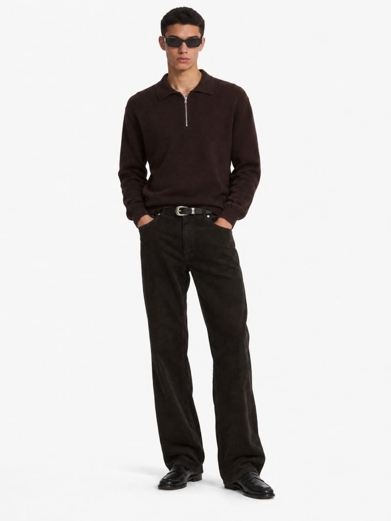 DIANA STUDIO: 美丽诺羊毛针织马球衫，带拉链设计