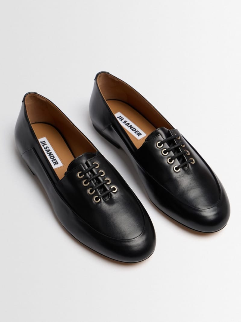 Jil Sander - Leather loafers with metal eyelets
