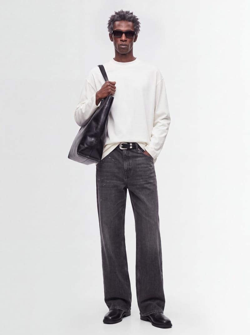 Jil Sander: Mock neck boxy fit cotton l/s t-shirt