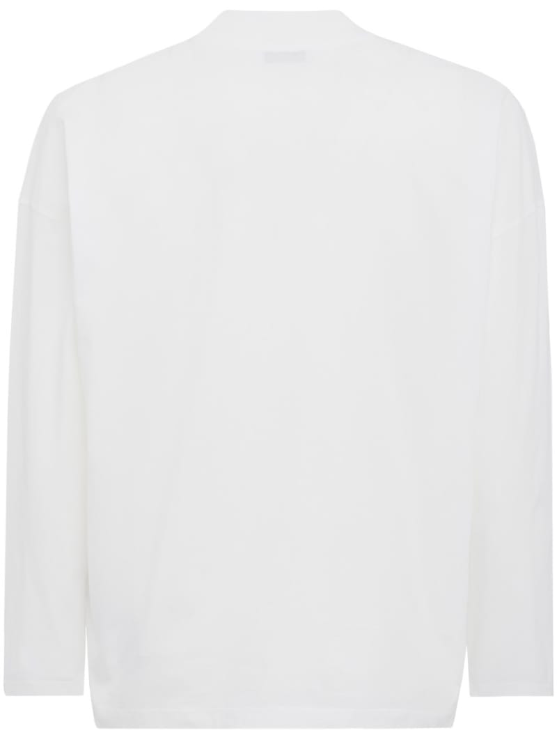 Jil Sander: Mock neck boxy fit cotton l/s t-shirt