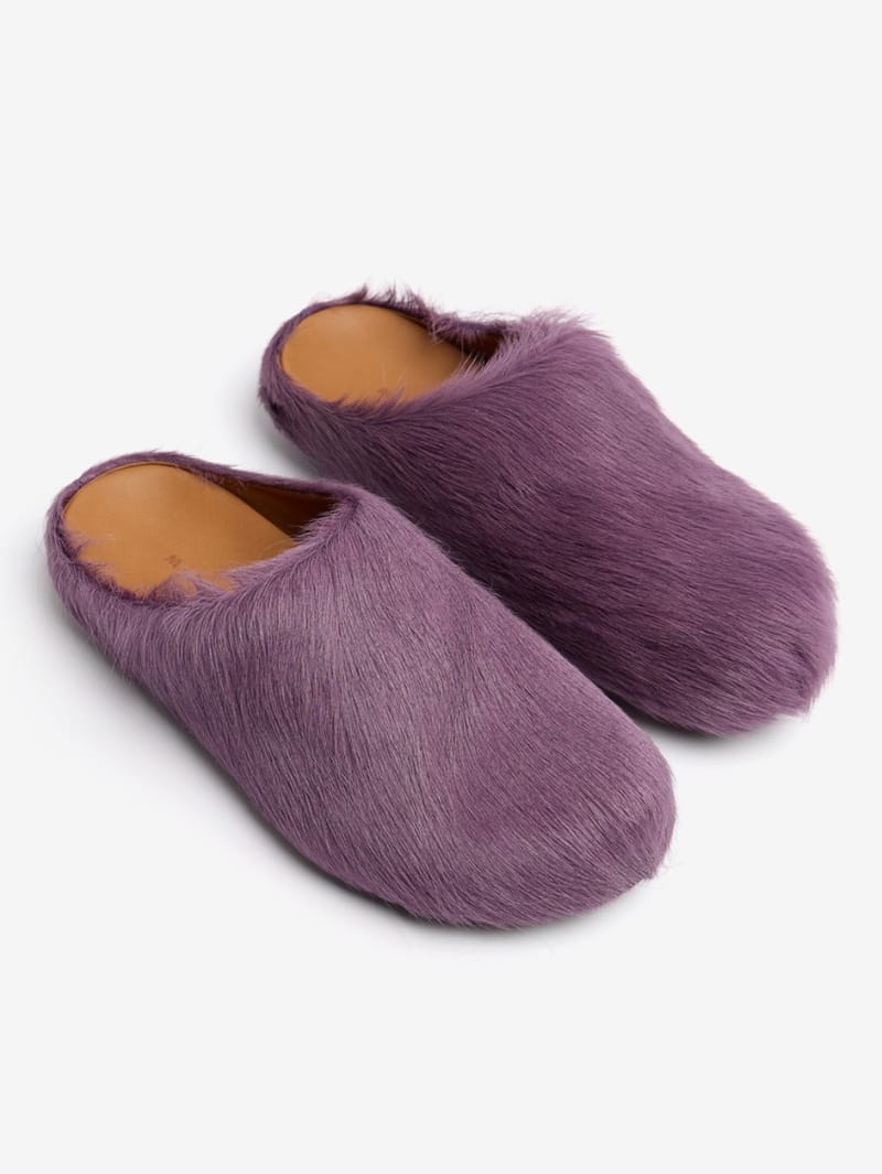 Marni: Mules planas Fussbett en piel de becerro