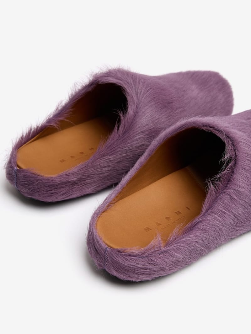 Marni: Mules planas Fussbett en piel de becerro