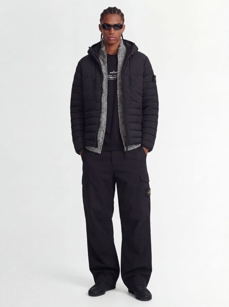 Stone Island - Nylon hooded down jacket