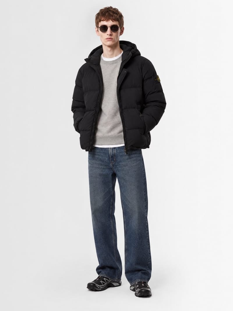 Stone Island: Hooded nylon down jacket