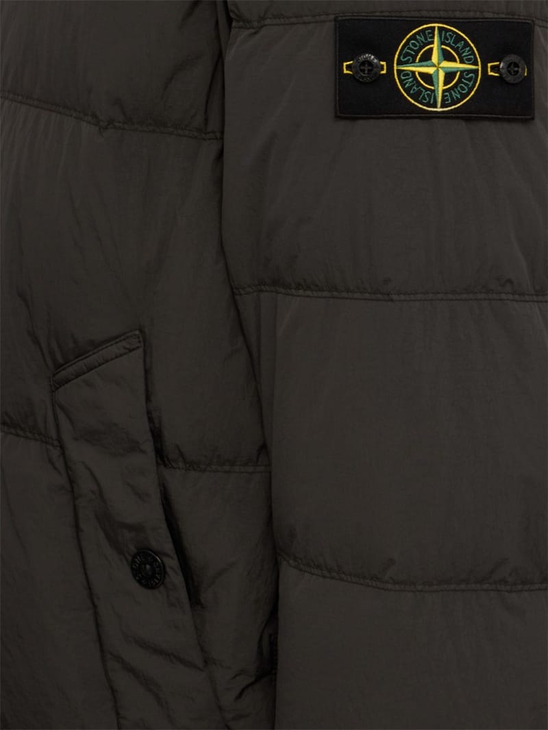Stone Island: Hooded nylon down jacket