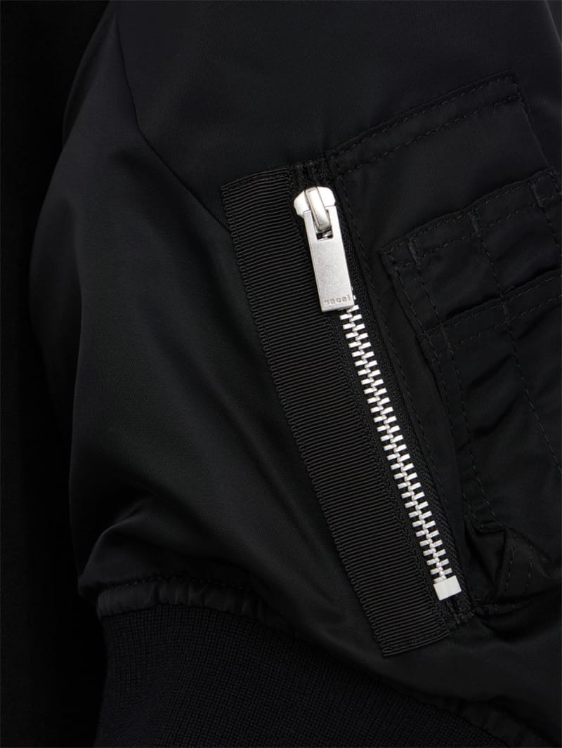 Sacai: Nylon Twill x Cotton Jersey Dress