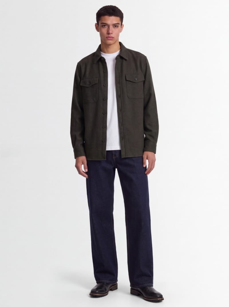 CRUNA - Wool-blend overshirt with patch pockets