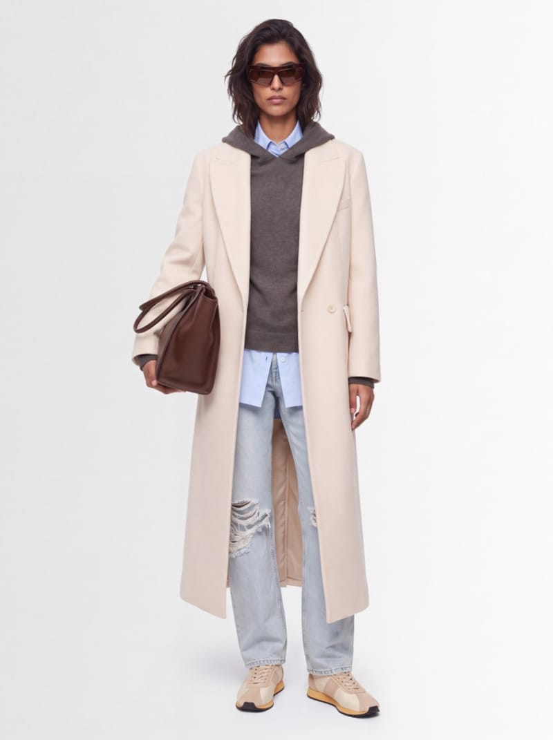 CRUNA - Oversized double-breasted long coat