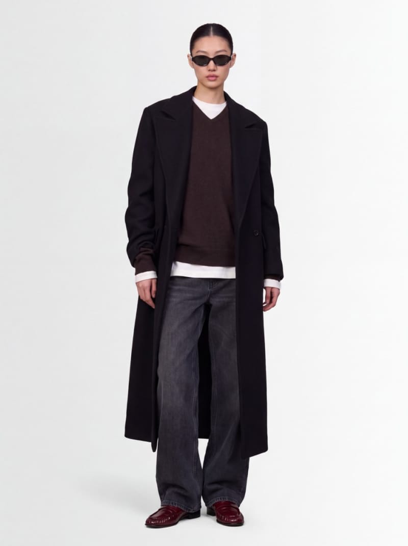 CRUNA - Oversize double-breasted long coat