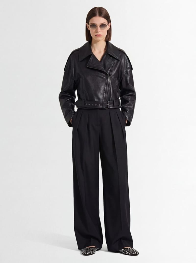 MARCELL PUSTUL - Lambskin leather biker jacket