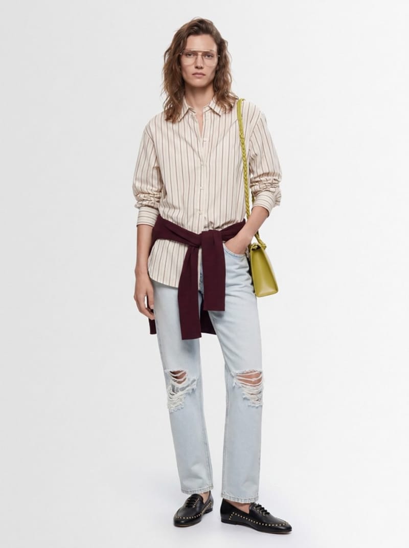 CRUNA - Oversized striped longline shirt