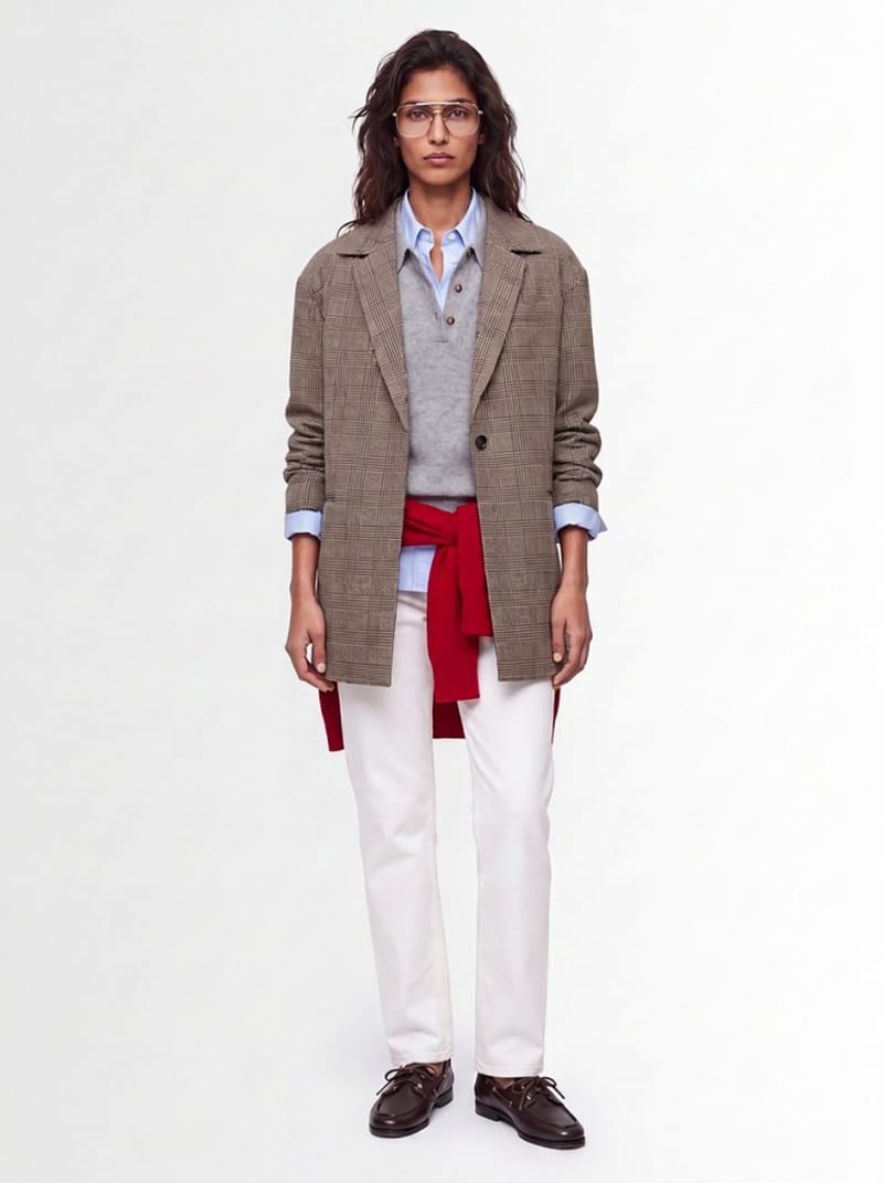 CRUNA: Single-breasted check coat