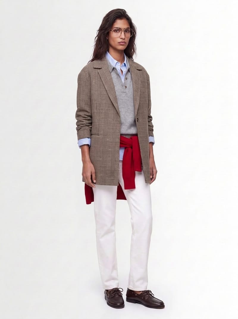 CRUNA: Single-breasted check coat