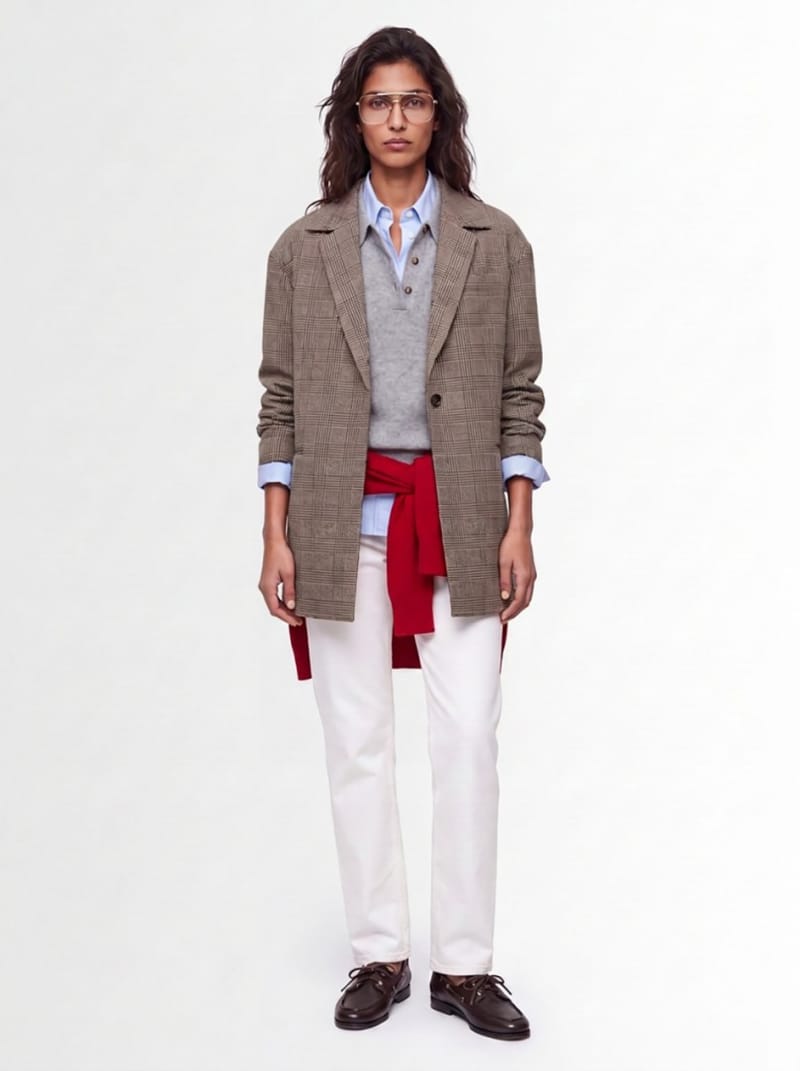 CRUNA - Single-breasted check coat