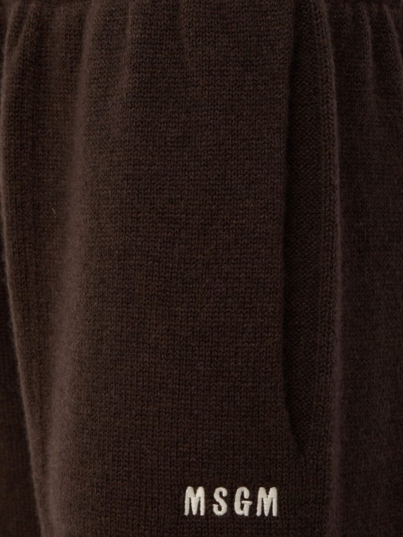 MSGM: Cashmere wool blend pants w/ logo
