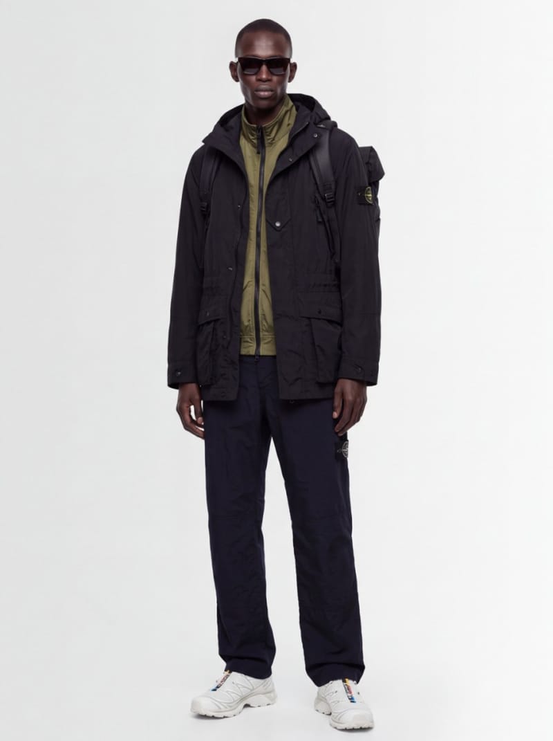 Stone Island - Nylon parka with detachable hood