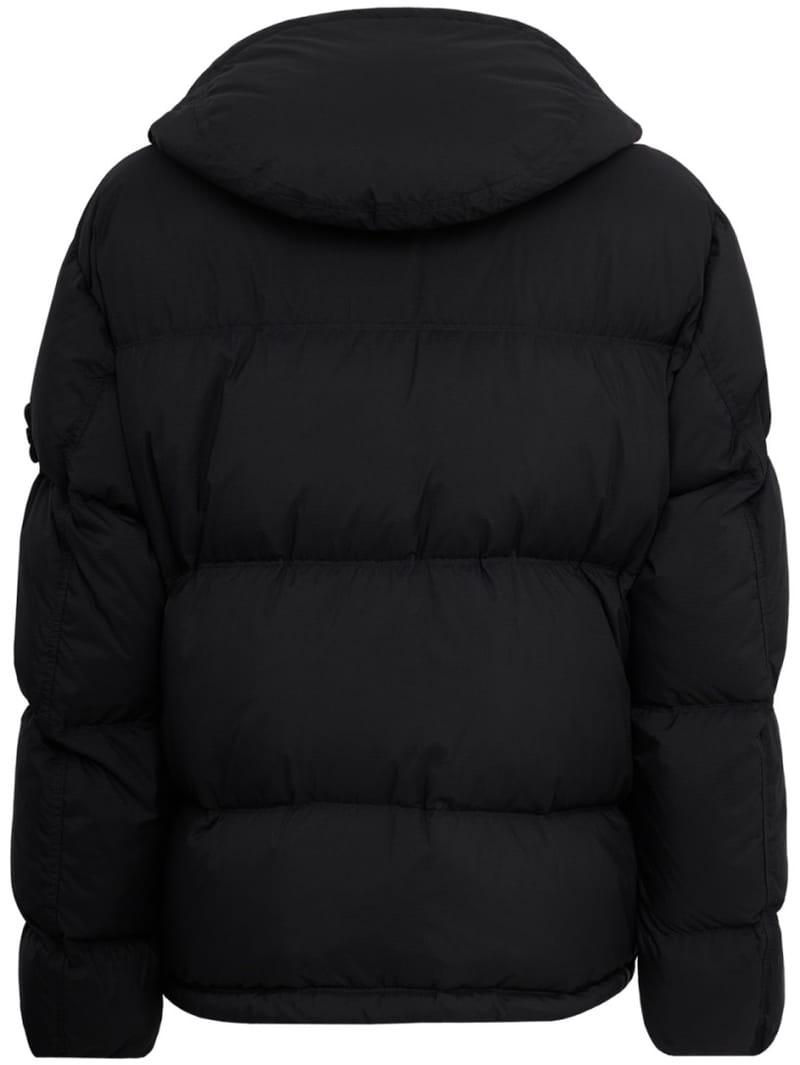 Stone Island: Nylon down jacket with detachable hood
