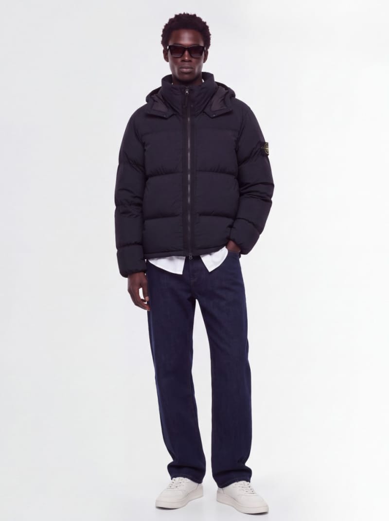 Stone Island - Nylon down jacket with detachable hood