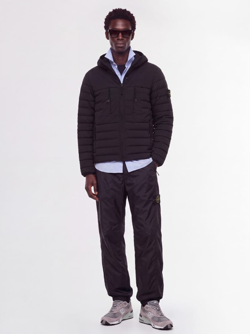 Stone Island: Lightweight hooded nylon down jacket