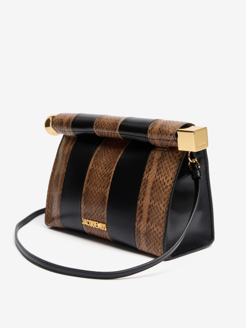 Jacquemus - Le Sac Rond Carre python print clutch