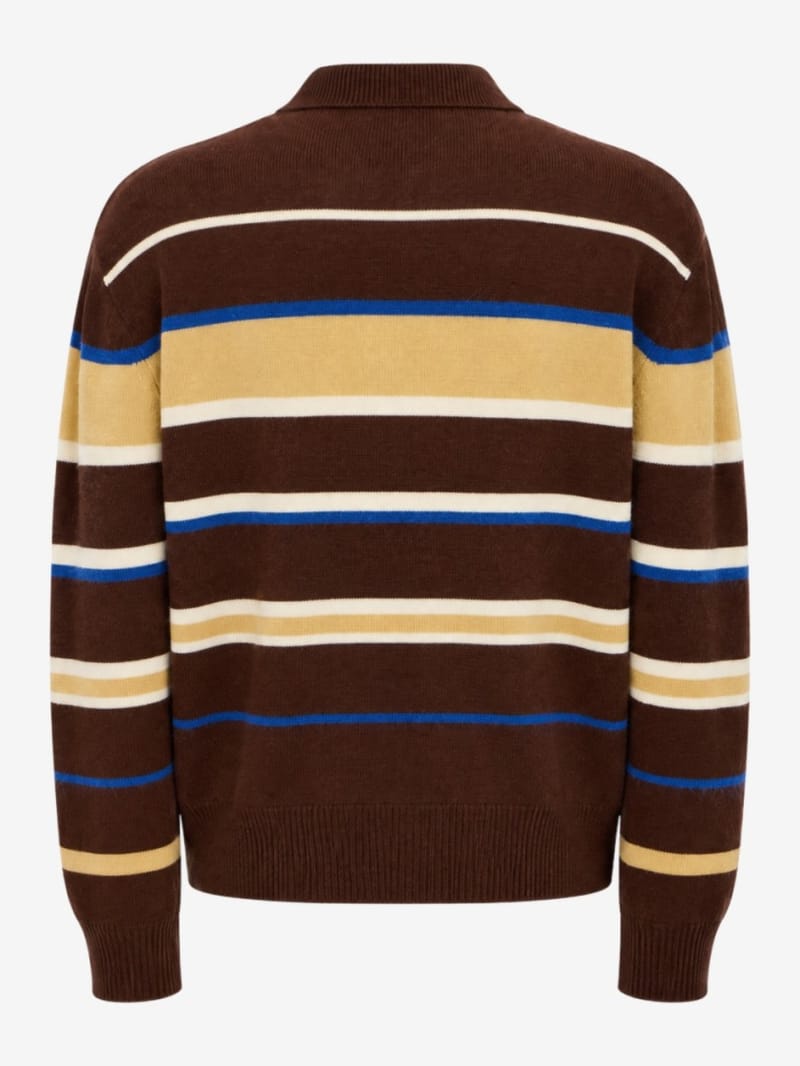 Bluemarble - Striped wool and mohair knit polo