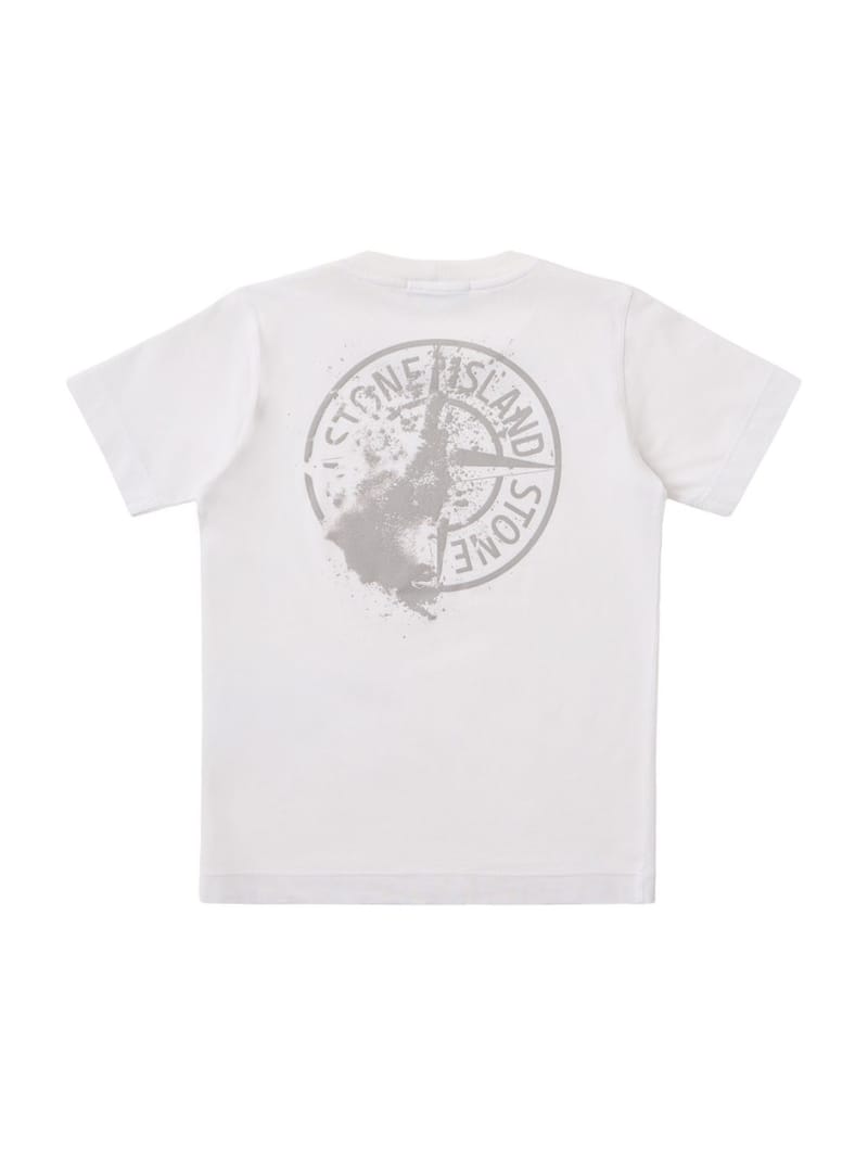 Stone Island Junior: Printed cotton jersey t-shirt