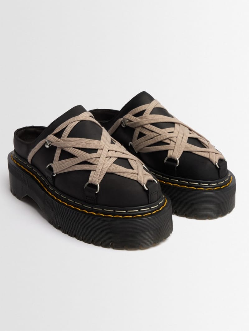 DR.MARTENS X RICK OWENS - Leather Megalace Quad mules