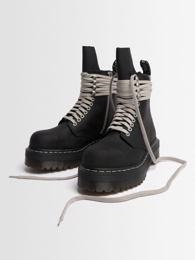 DR.MARTENS X RICK OWENS: Leather Quad sole boots