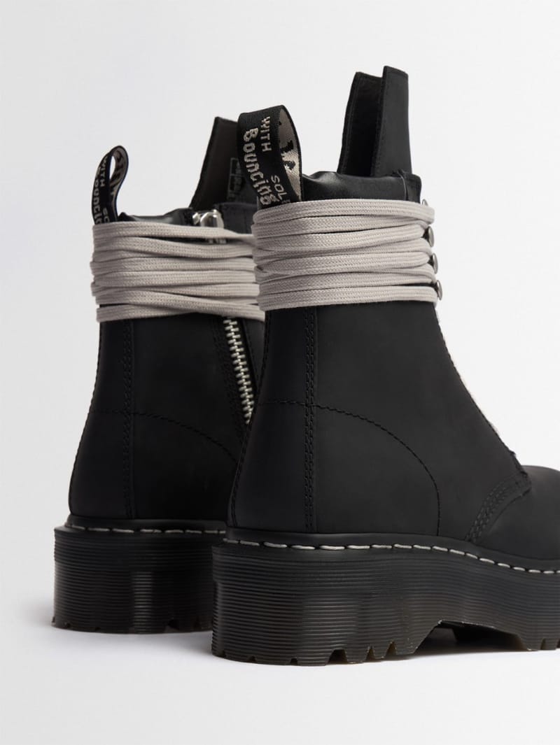 DR.MARTENS X RICK OWENS: Leather Quad sole boots
